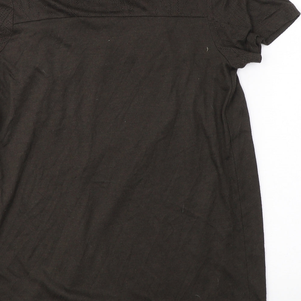 Womens UK Size M H&M Brown Jersey T-Shirt