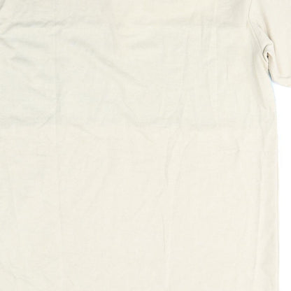 Divided by H&M Mens Beige Colourblock Cotton  Polo Size M Collared Pullover