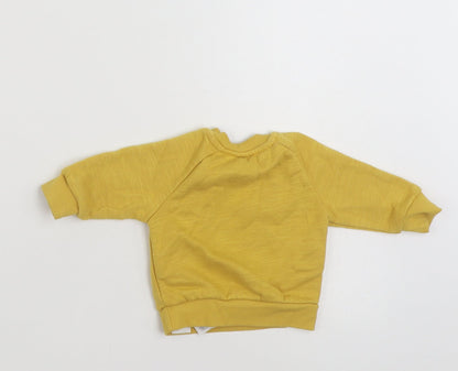 Primark Boys Yellow  Cotton Pullover Jumper Size 0-3 Months  Pullover - Believe in Adventure