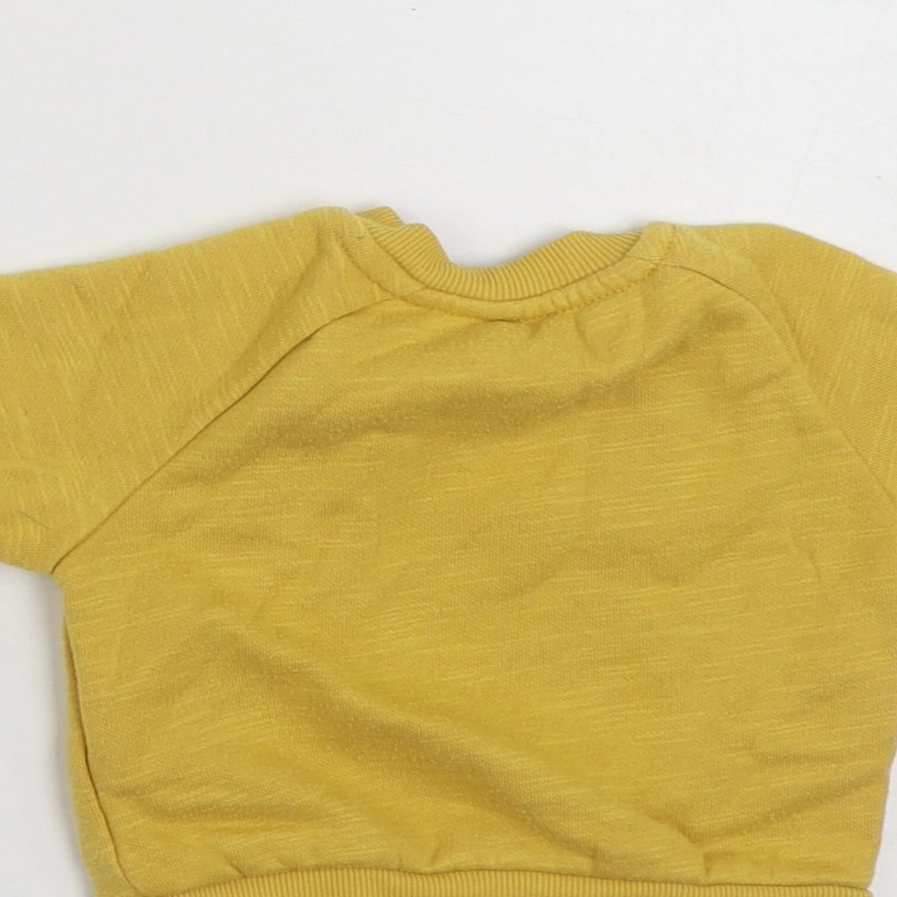 Primark Boys Yellow  Cotton Pullover Jumper Size 0-3 Months  Pullover - Believe in Adventure