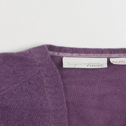 NEXT Girls Purple V-Neck  Wool Shrug Jumper Size 3 Years
