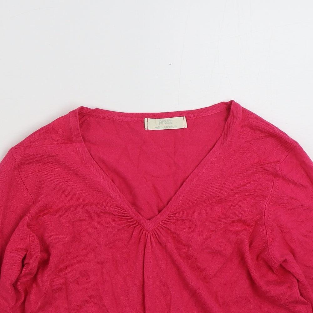 Womens UK Size 12 Marks and Spencer Pink Pullover Jumper