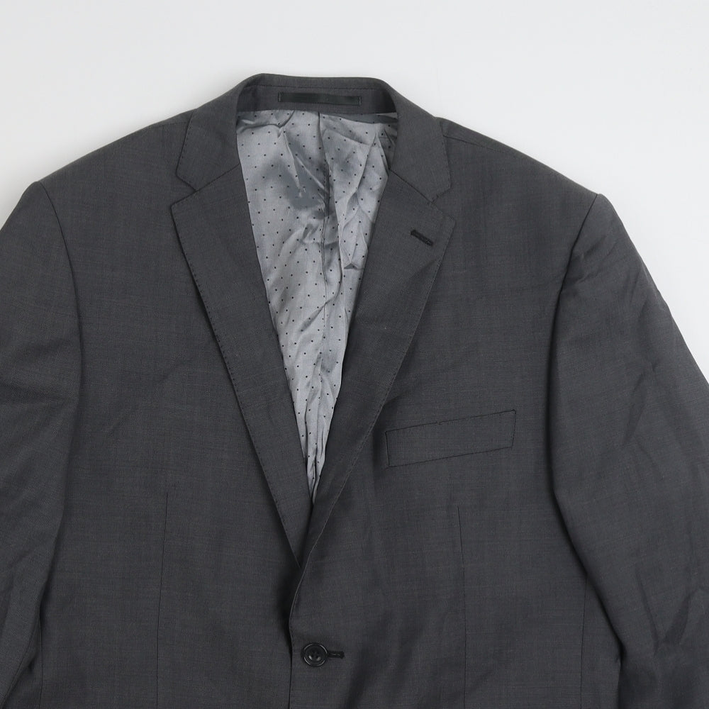 F&F Mens Grey  Wool Jacket Suit Jacket Size 42