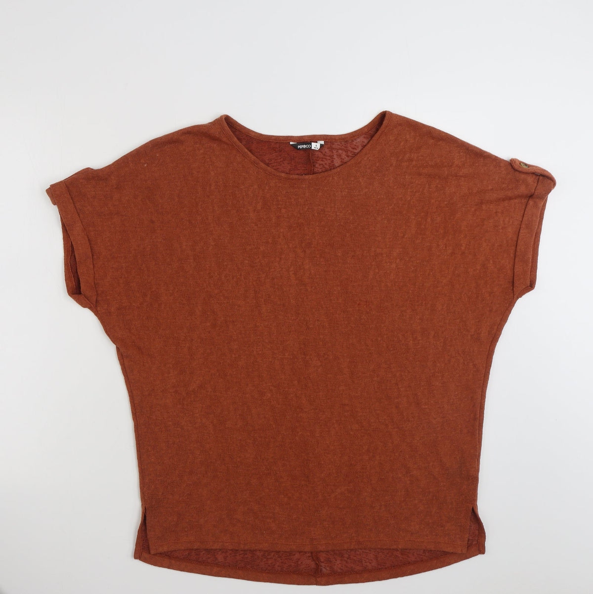 Additional front view of Pep&Co women’s brown 100% polyester tunic sweatshirt, size UK 8, pullover