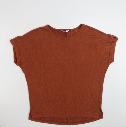Additional front view of Pep&Co women’s brown 100% polyester tunic sweatshirt, size UK 8, pullover