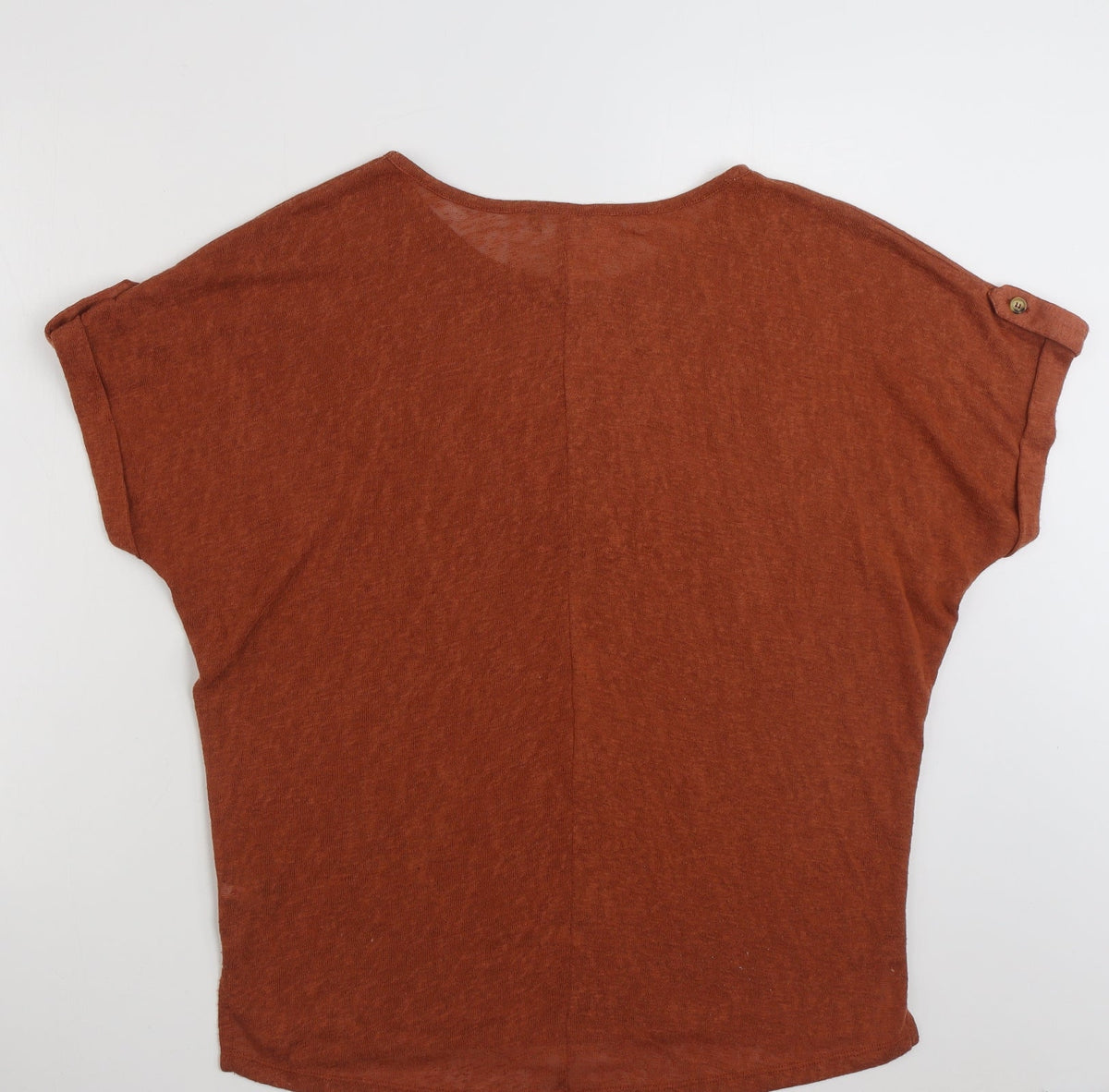 Back view of Pep&Co women’s brown 100% polyester tunic sweatshirt, size UK 8, pullover