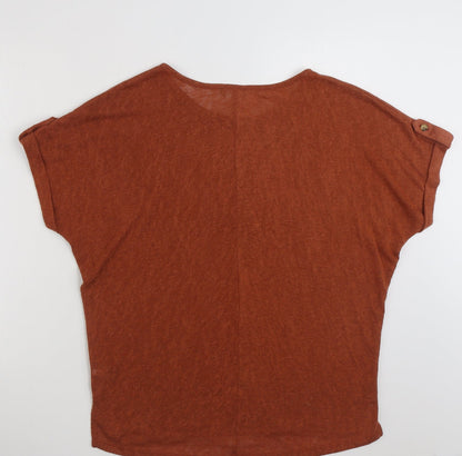Back view of Pep&Co women’s brown 100% polyester tunic sweatshirt, size UK 8, pullover
