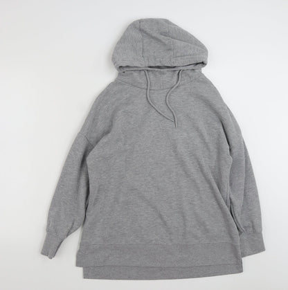 Additional front view of Dunnes women’s grey polyester pullover hoodie, size S, pullover