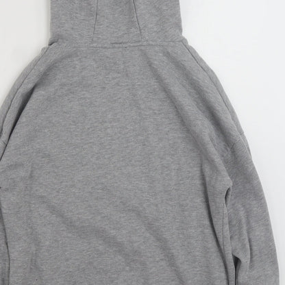 Brand and care label for Dunnes women’s grey polyester pullover hoodie, size S, pullover