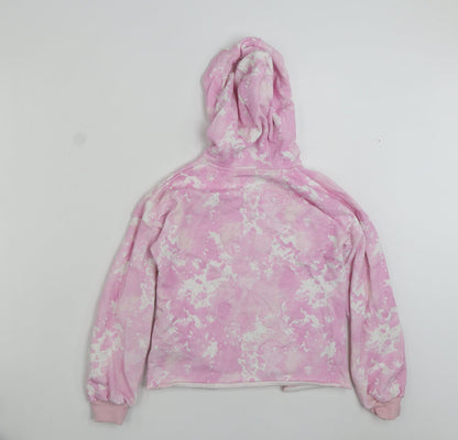 F&F Girls Pink Geometric Cotton Pullover Hoodie Size 9-10 Years  Pullover - Believe