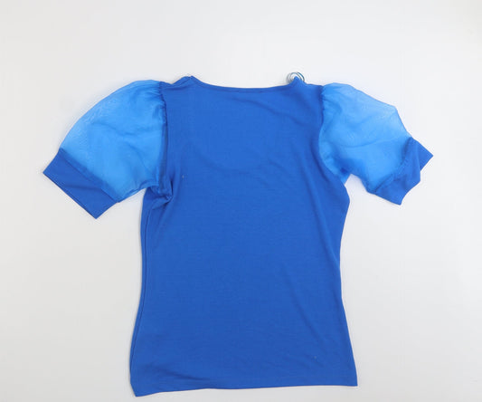 Gallery Womens Blue Scoop Neck  Polyester Pullover Jumper Size 8   - Size 8/10