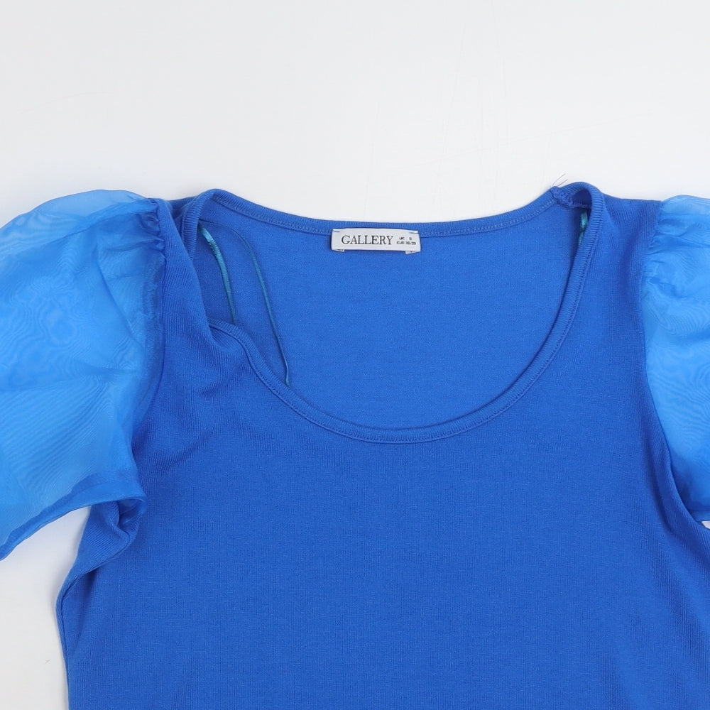 Gallery Womens Blue Scoop Neck  Polyester Pullover Jumper Size 8   - Size 8/10