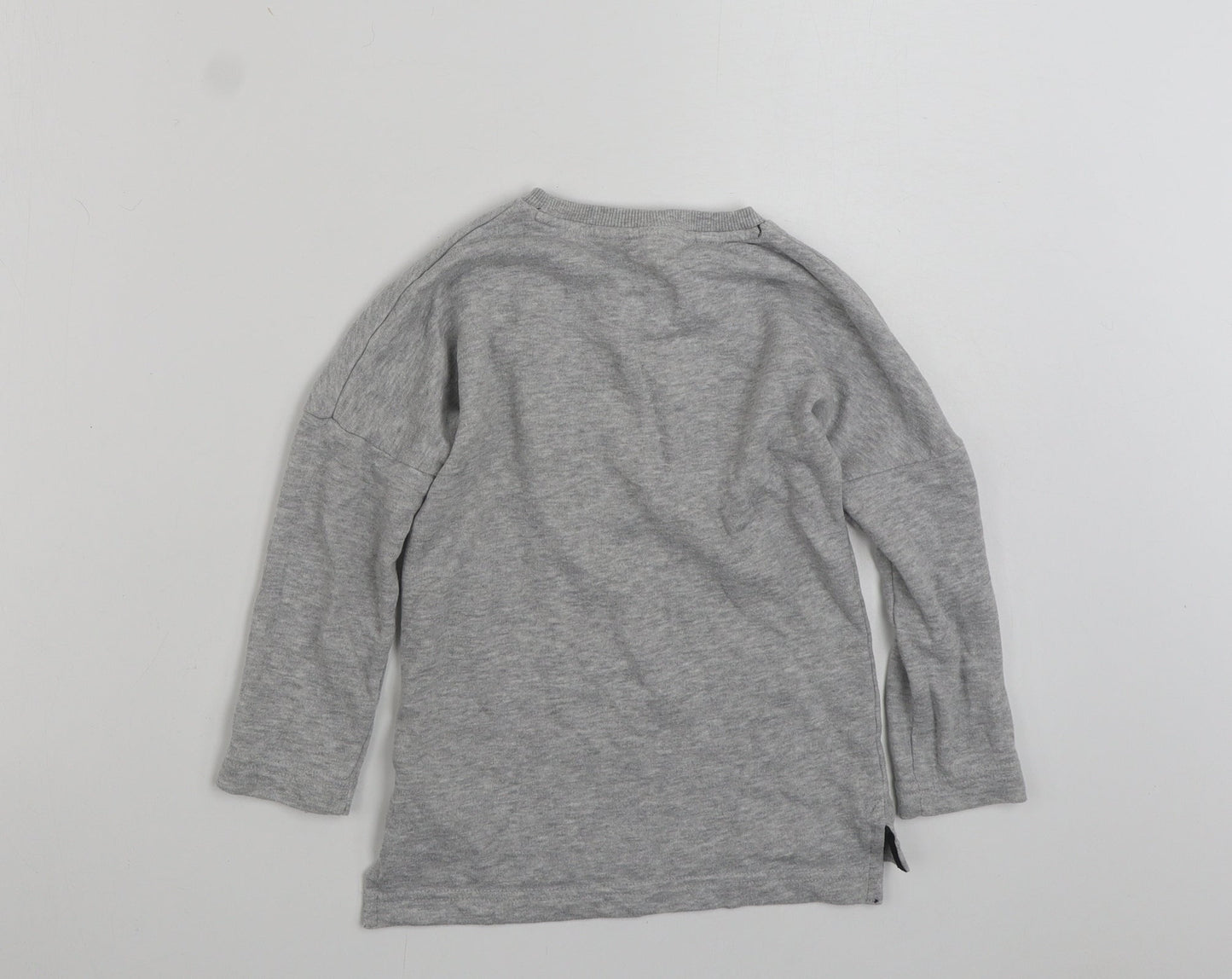 F&F Girls Grey  Cotton Pullover Sweatshirt Size 6-7 Years  Pullover - Hey