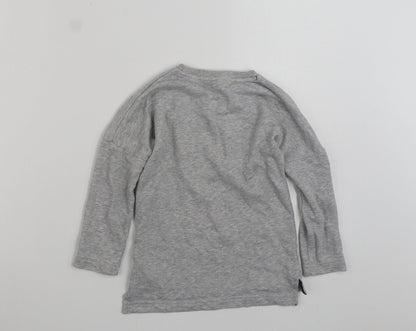 F&F Girls Grey  Cotton Pullover Sweatshirt Size 6-7 Years  Pullover - Hey