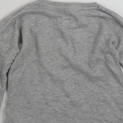 F&F Girls Grey  Cotton Pullover Sweatshirt Size 6-7 Years  Pullover - Hey