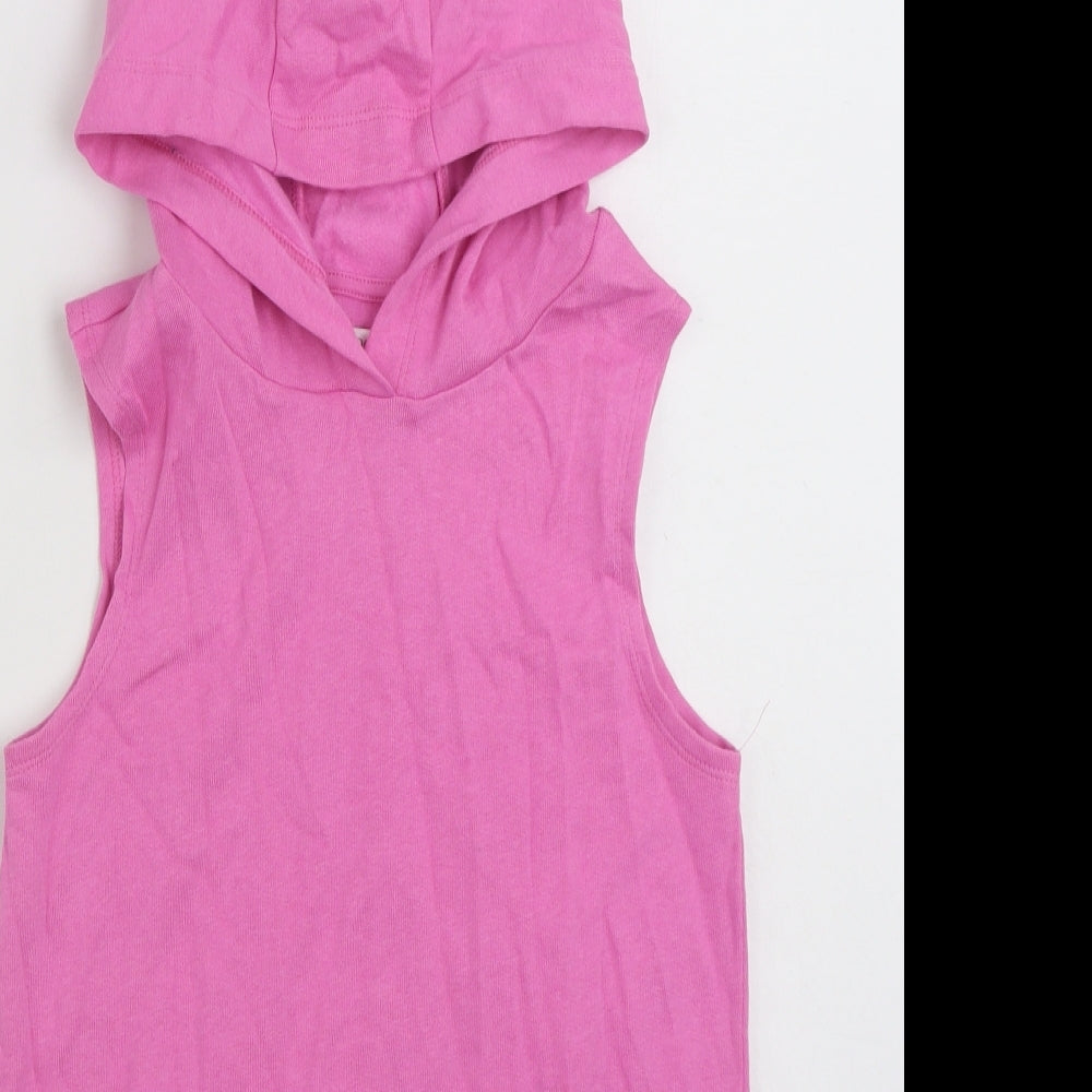 NEXT Girls Pink  100% Cotton Pullover Hoodie Size 10 Years  Pullover