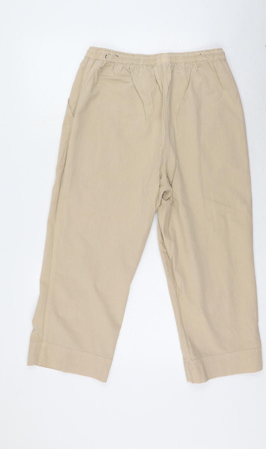 Bonmarche Womens Brown  Cotton Trousers  Size S L22 in Regular  - mark on top band of trousers
