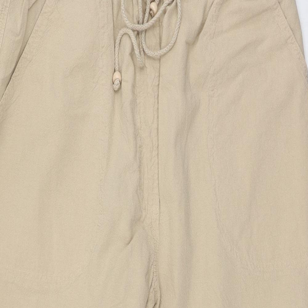 Bonmarche Womens Brown  Cotton Trousers  Size S L22 in Regular  - mark on top band of trousers