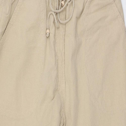 Bonmarche Womens Brown  Cotton Trousers  Size S L22 in Regular  - mark on top band of trousers