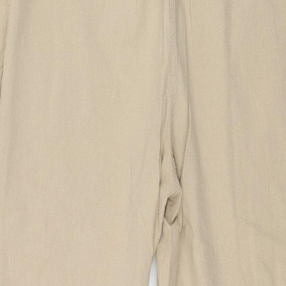 Bonmarche Womens Brown  Cotton Trousers  Size S L22 in Regular  - mark on top band of trousers