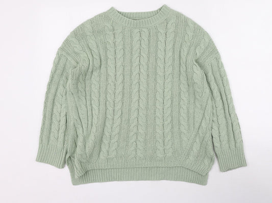 Primark Womens Green Round Neck  Acrylic Pullover Jumper Size S