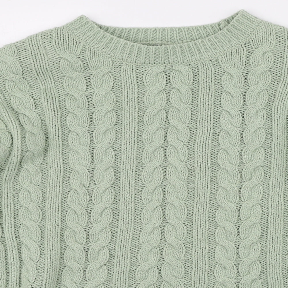 Primark Womens Green Round Neck  Acrylic Pullover Jumper Size S