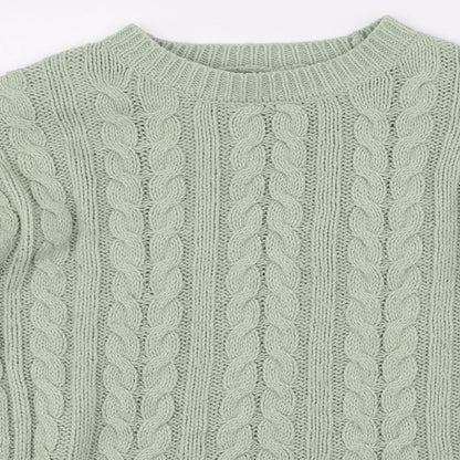 Primark Womens Green Round Neck  Acrylic Pullover Jumper Size S