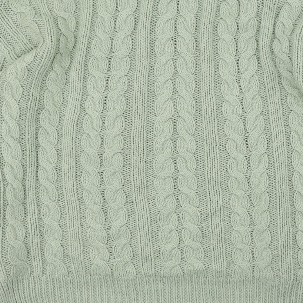 Primark Womens Green Round Neck  Acrylic Pullover Jumper Size S