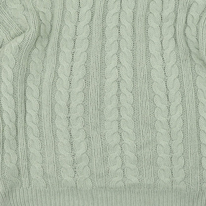 Primark Womens Green Round Neck  Acrylic Pullover Jumper Size S