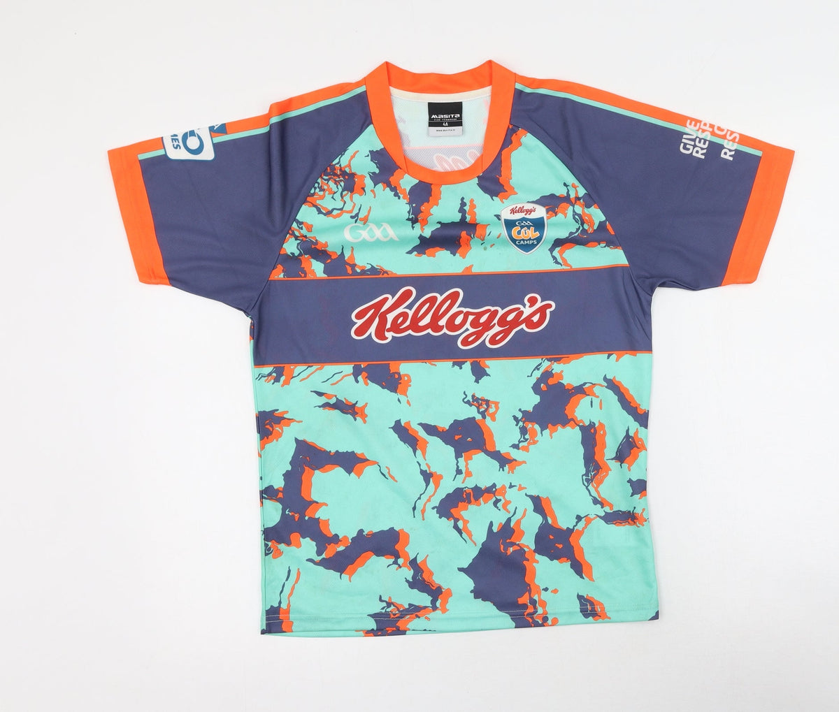 Additional front view of Masita boys’ blue polyester basic t-shirt, size 4, years roll neck - kellogs