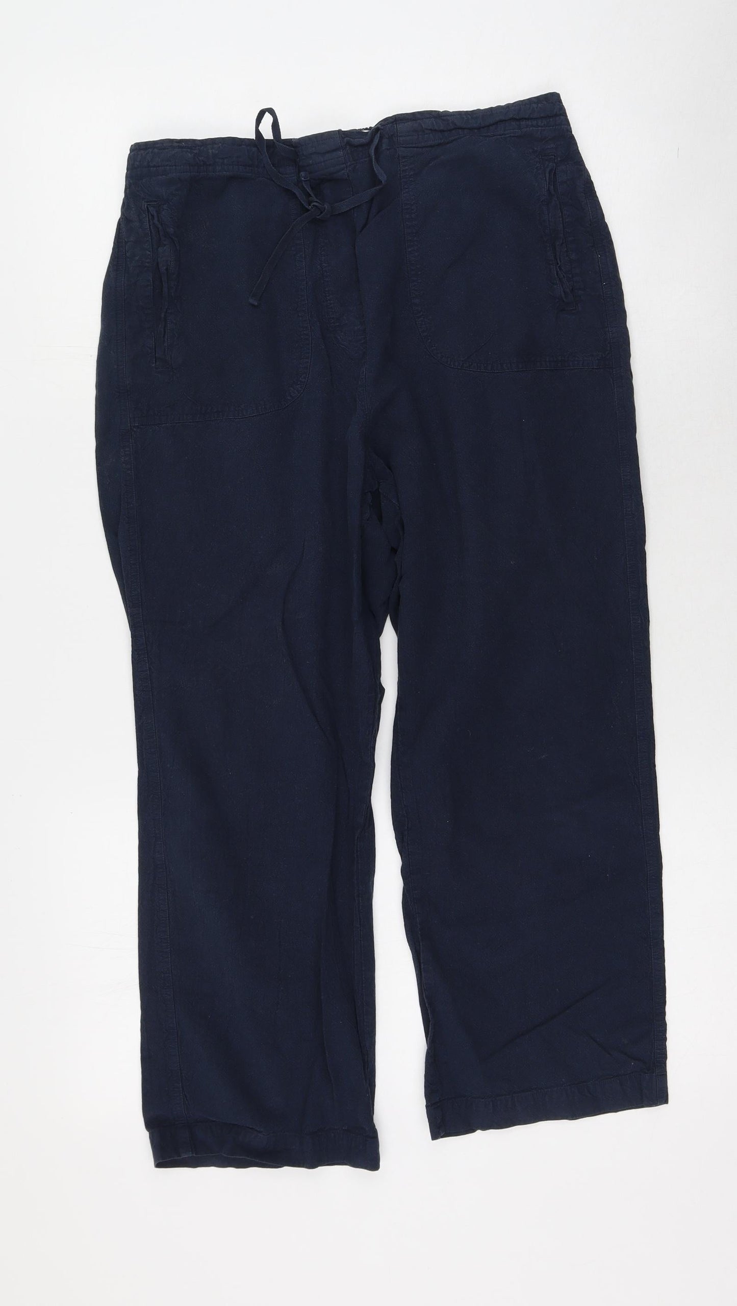 Bonmarche Womens Blue  Cotton Trousers  Size S L22 in Regular
