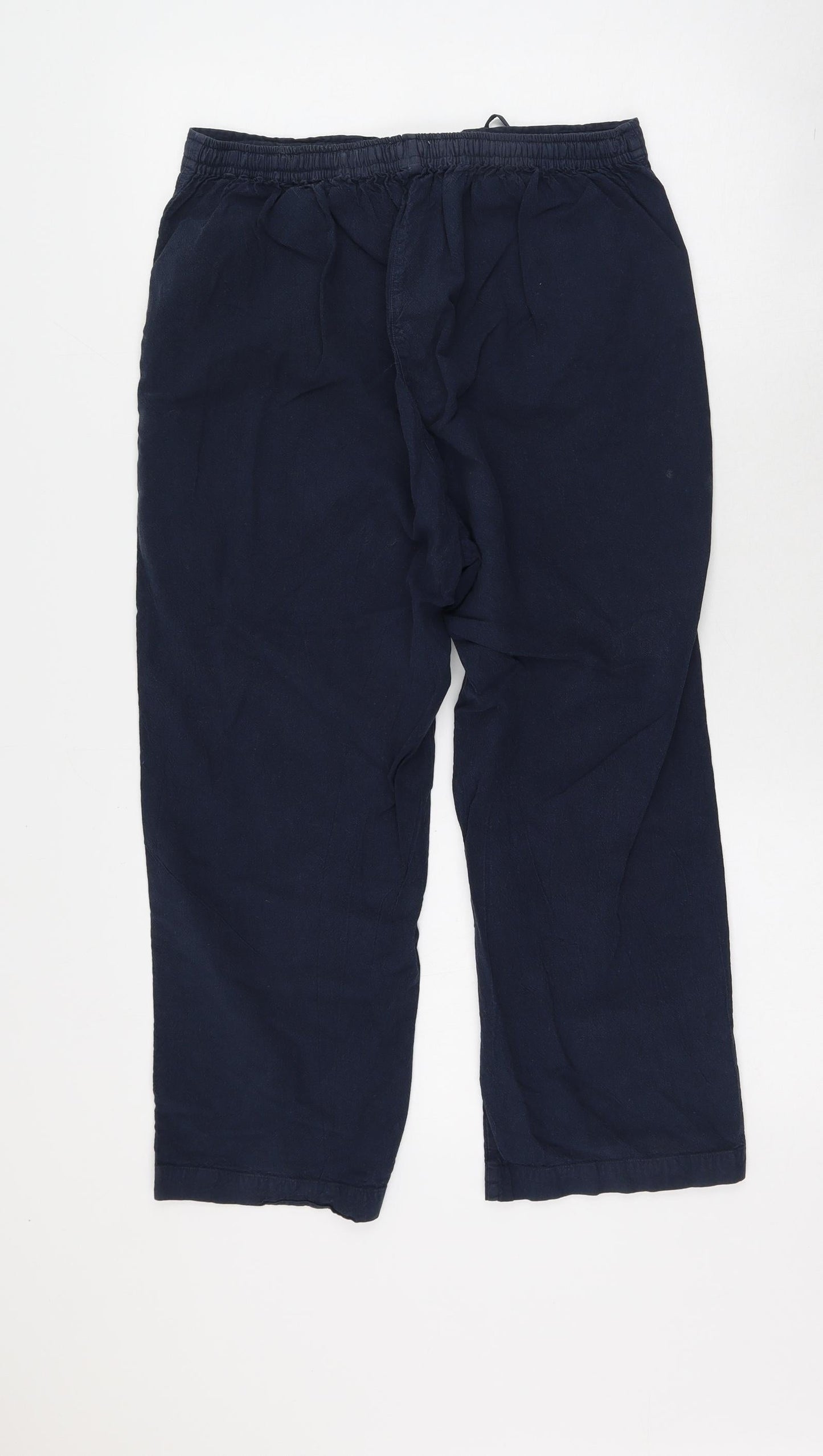 Bonmarche Womens Blue  Cotton Trousers  Size S L22 in Regular