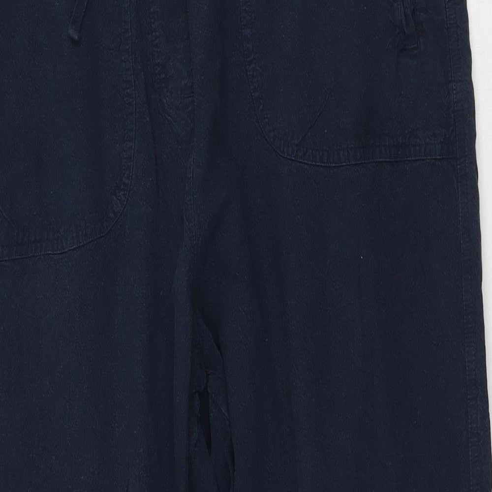 Bonmarche Womens Blue  Cotton Trousers  Size S L22 in Regular