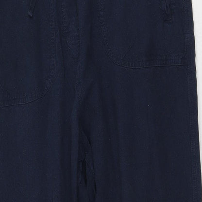 Bonmarche Womens Blue  Cotton Trousers  Size S L22 in Regular