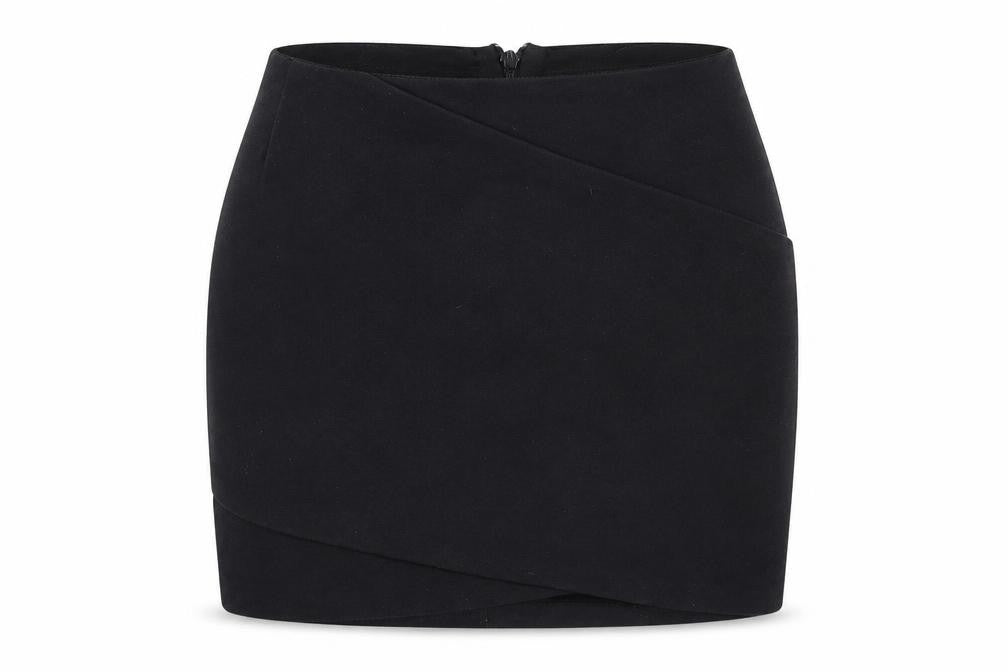 Front view of River Island women’s black polyester straight & pencil skirt, size UK 6