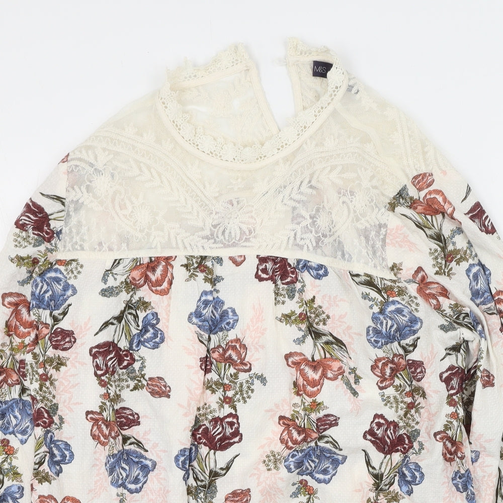 Womens UK Size 10 Marks and Spencer Multicoloured Basic Blouse
