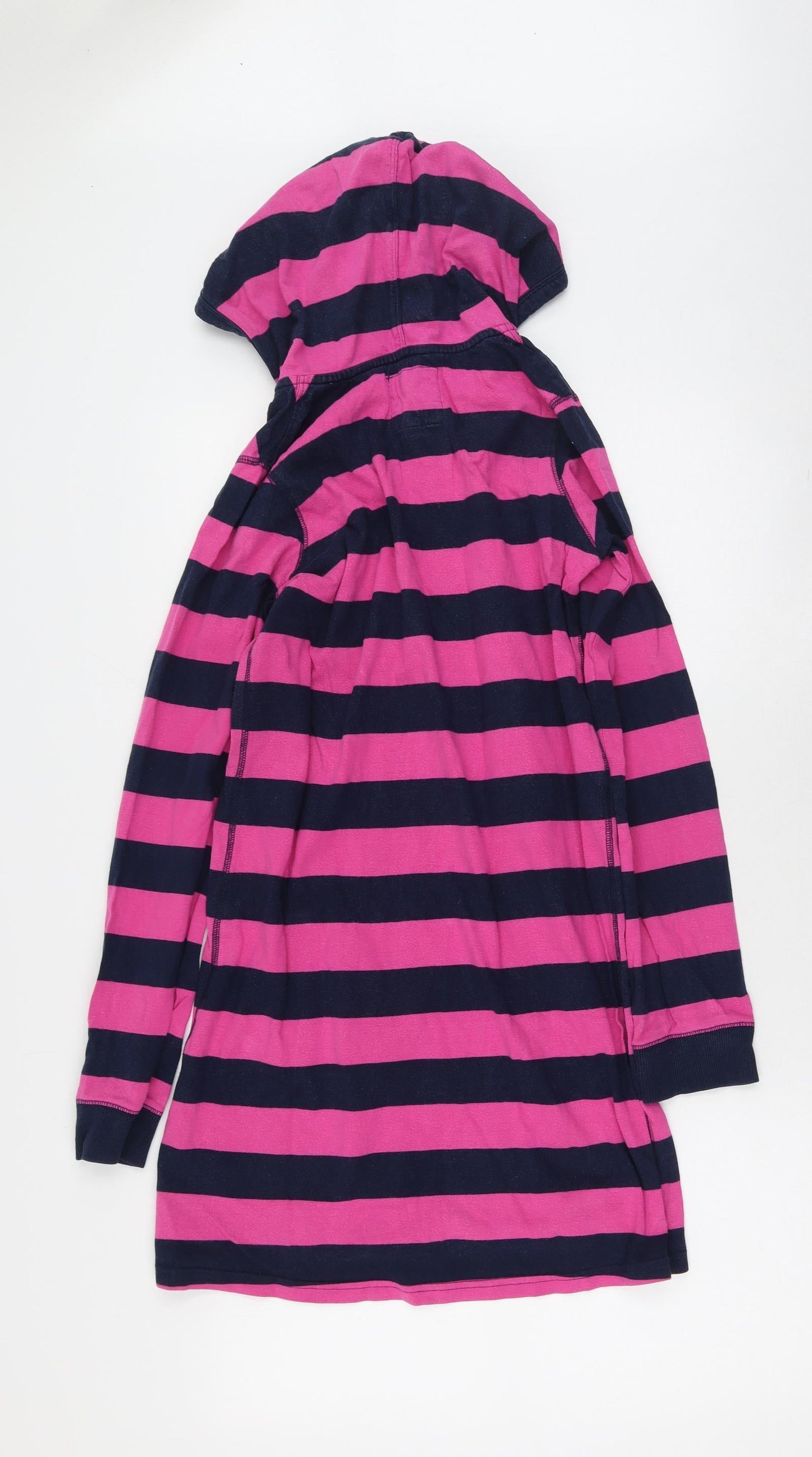 NEXT Womens Pink Striped Cotton Jumper Dress  Size 6  V-Neck