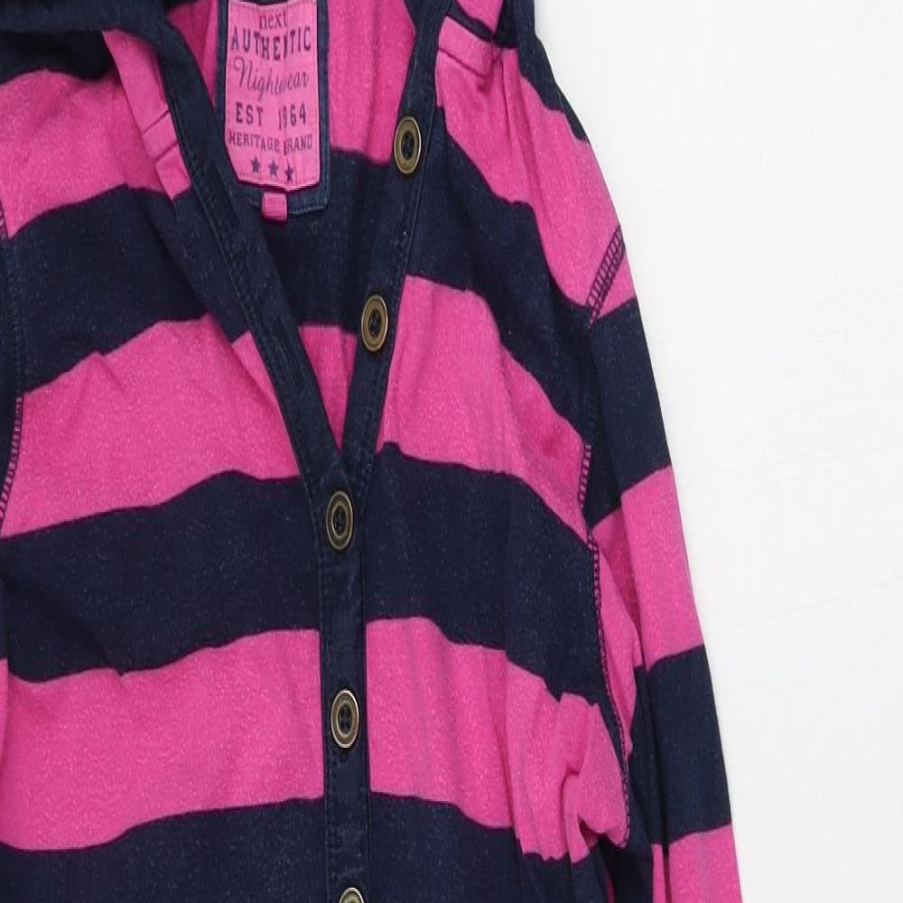 NEXT Womens Pink Striped Cotton Jumper Dress  Size 6  V-Neck
