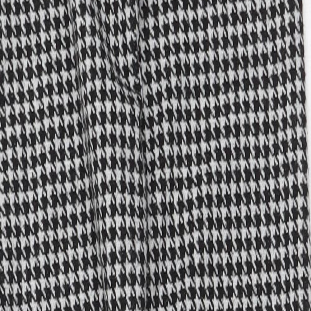Preworn Girls Black Plaid Polyester Jegging Trousers Size 9 Months  Regular