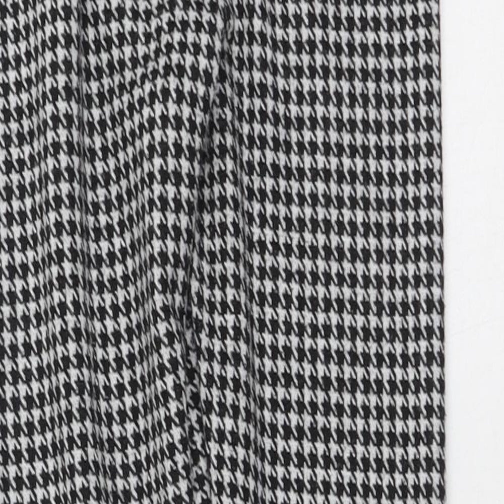 Preworn Girls Black Plaid Polyester Jegging Trousers Size 9 Months  Regular