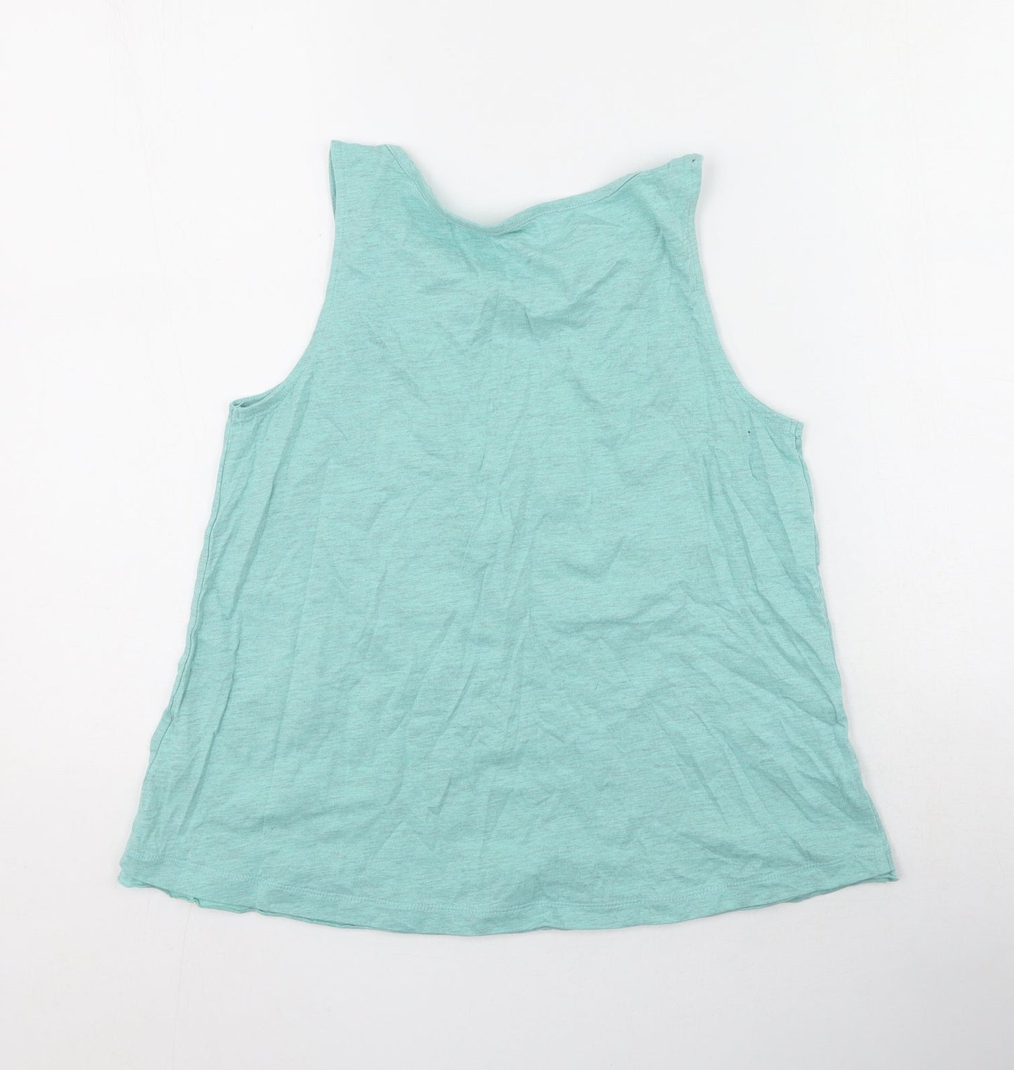 NEXT Girls Green  Cotton Basic Tank Size 13 Years Round Neck  - love