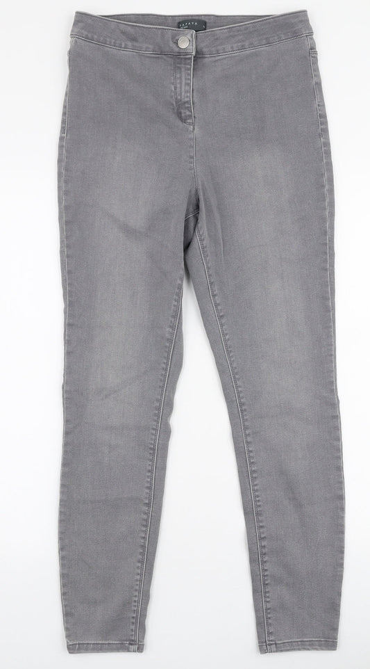 Womens UK Size 12 Papaya Slim Fit Skinny Grey Jeans