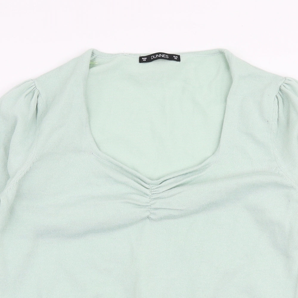 Womens UK Size XS Dunnes Stores Green Pullover Jumper