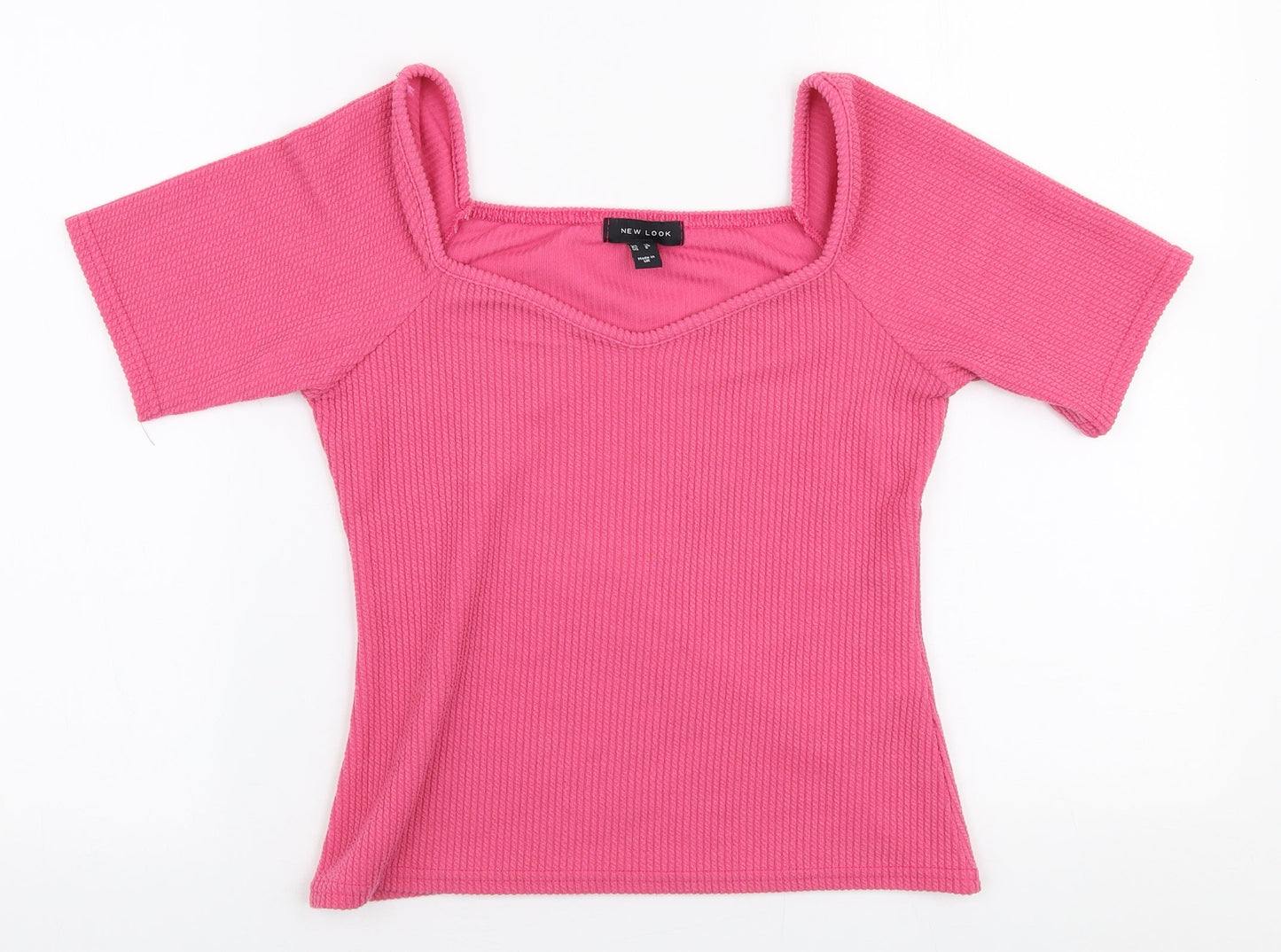 Womens UK Size 12 New Look Pink Jersey Blouse