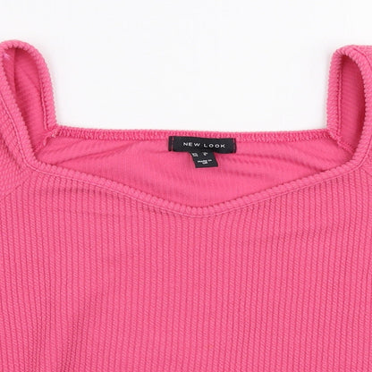 Womens UK Size 12 New Look Pink Jersey Blouse