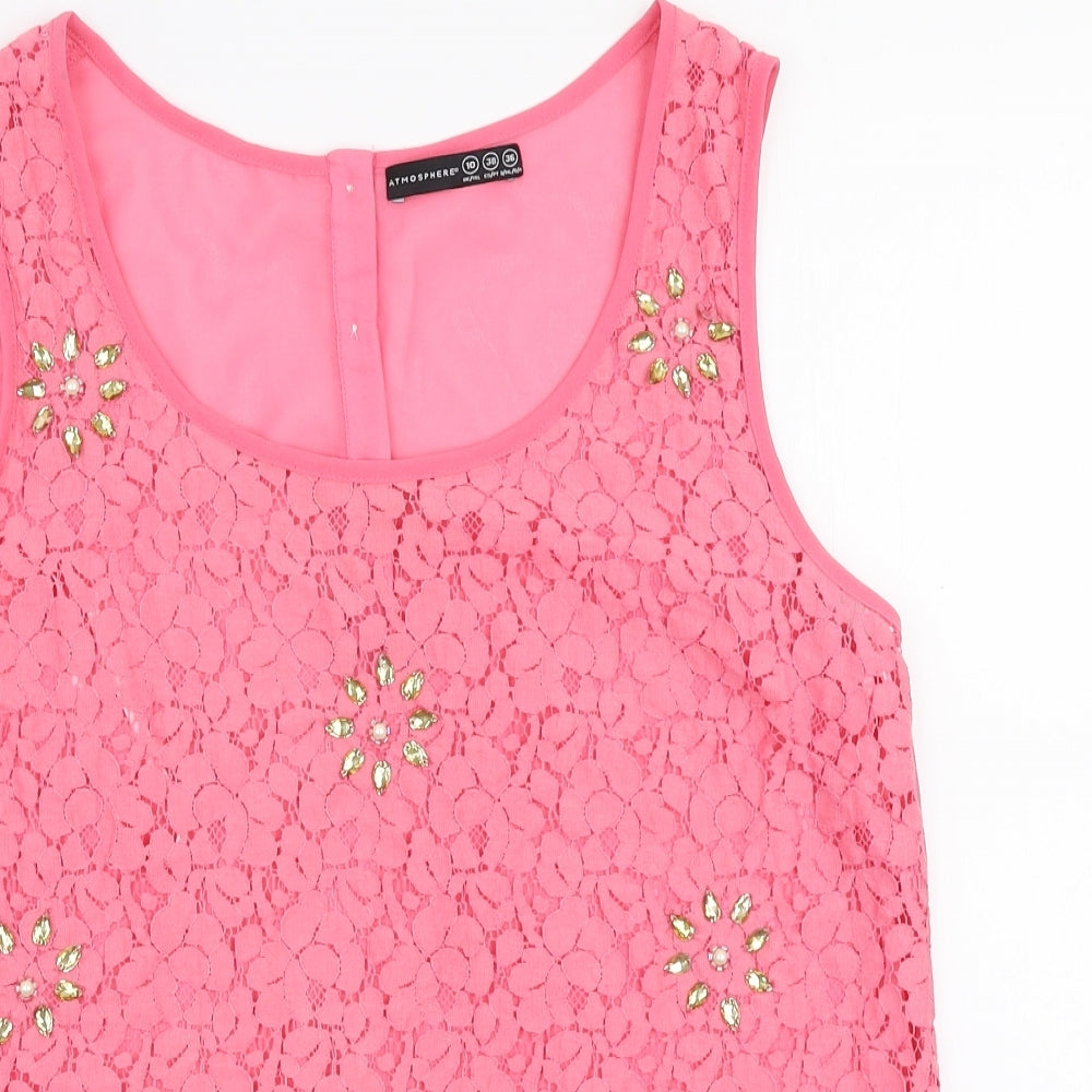 Womens UK Size 10 Atmosphere Pink Basic Blouse