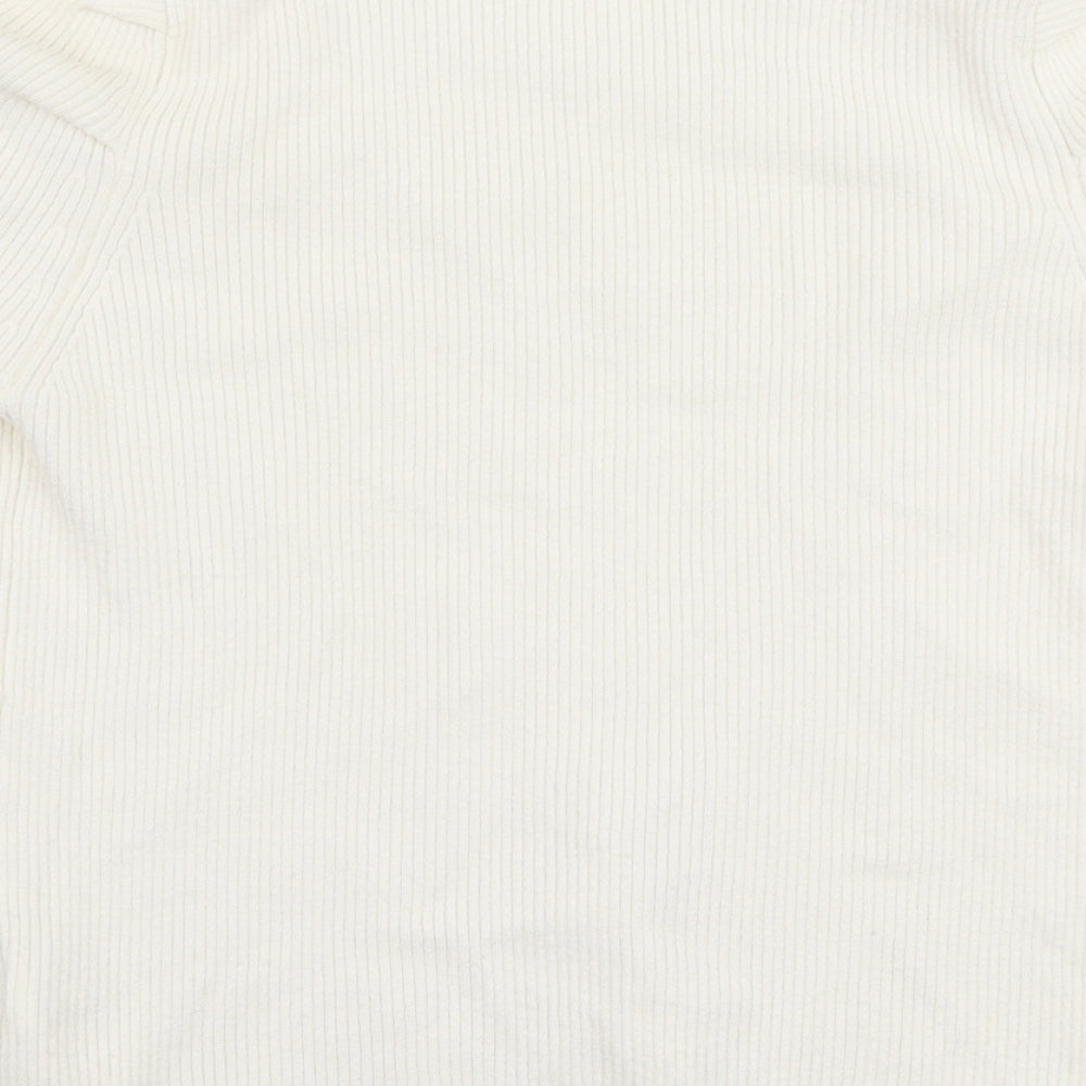 Primark Womens Ivory Square Neck  Viscose Pullover Jumper Size L