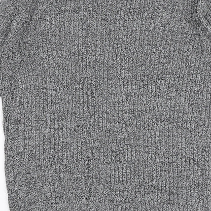 New Look Mens Grey Round Neck  Acrylic Pullover Jumper Size M