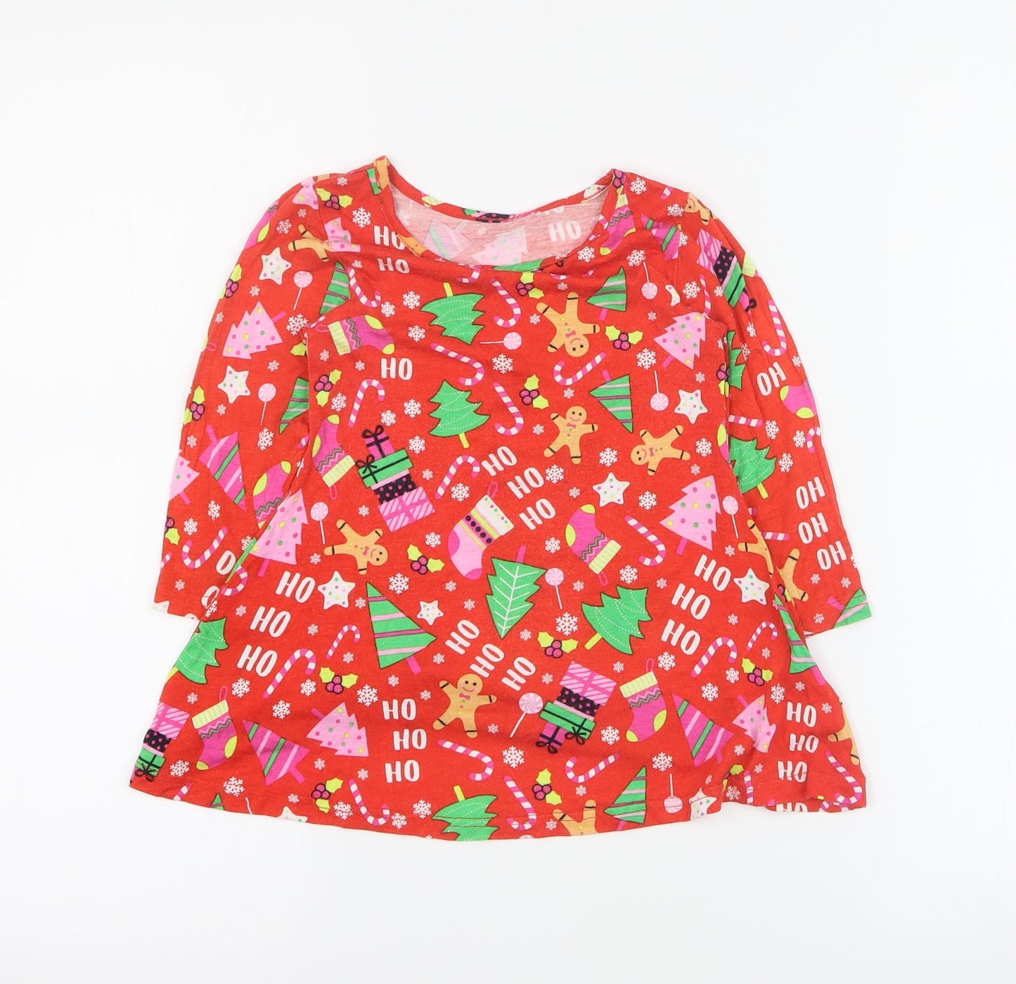 Studio  Baby Red  Viscose A-Line  Size 12-18 Months  Round Neck Pullover - Christmas