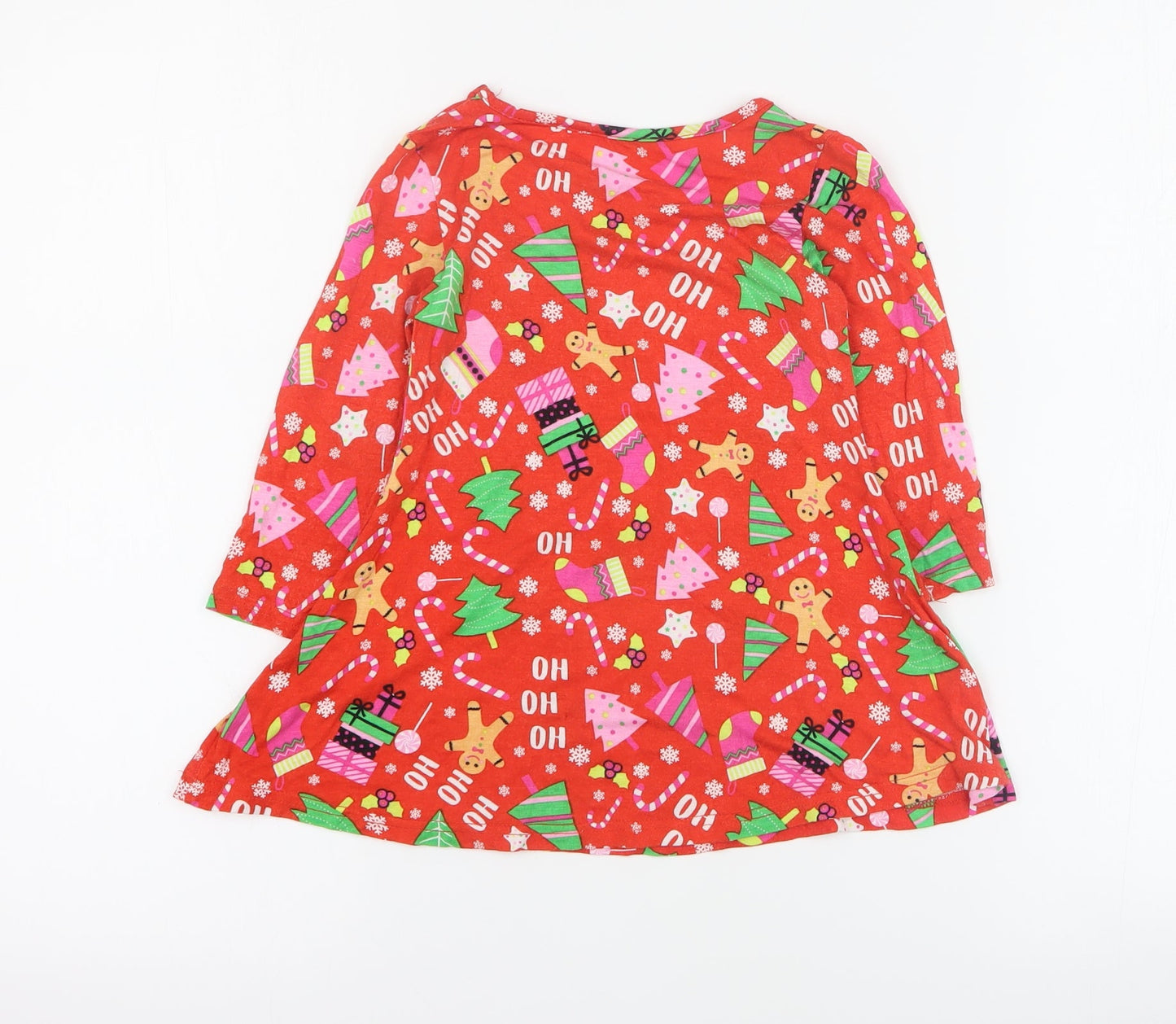 Studio  Baby Red  Viscose A-Line  Size 12-18 Months  Round Neck Pullover - Christmas